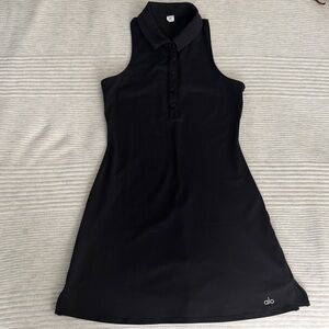 ALO Yoga Black Collared Mini Dress